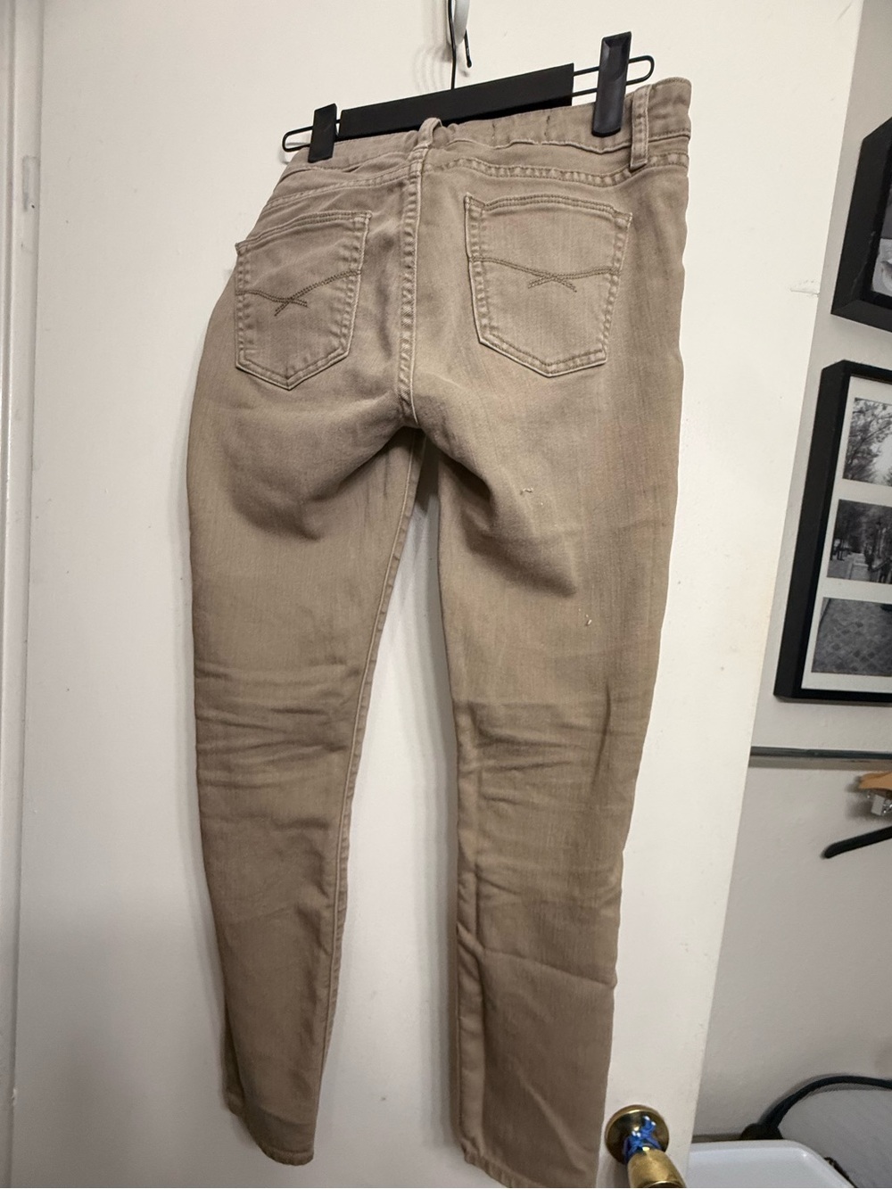 GAP Always Skinny Jeans Size 25R Khaki Beige Mid Rise Stretch Denim Pants - Picture 3 of 3